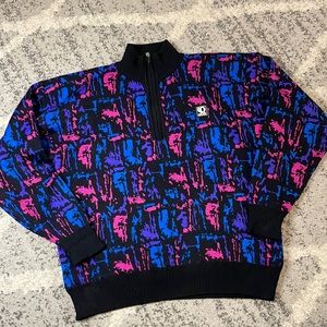 Pearl iZumi knit wool blend 1/4 zip pull over sweater